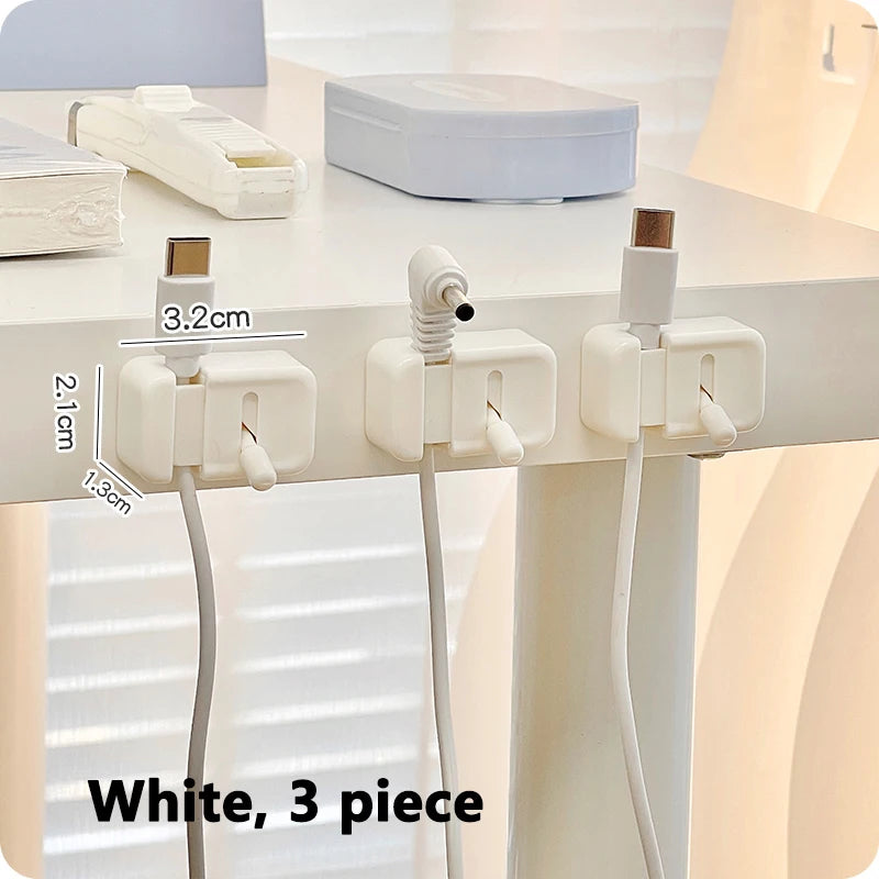Desk Cable Clips – No-Drill Cord Organizer Set