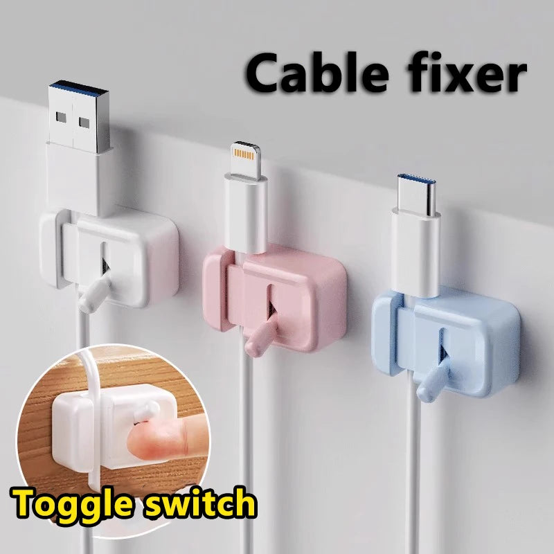 Desk Cable Clips – No-Drill Cord Organizer Set
