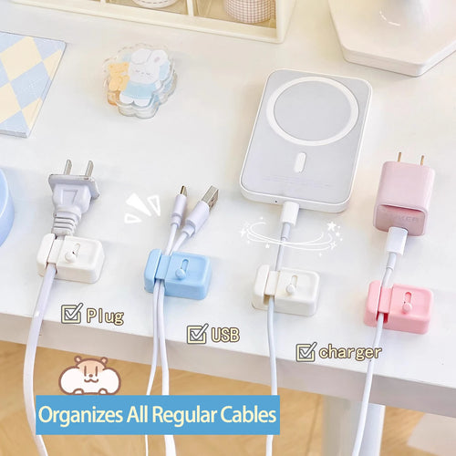 Desk Cable Clips – No-Drill Cord Organizer Set